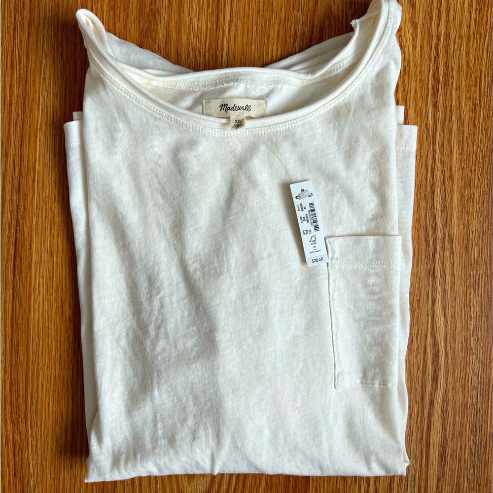 Cream and Dark Grey Madewell T-Shirts